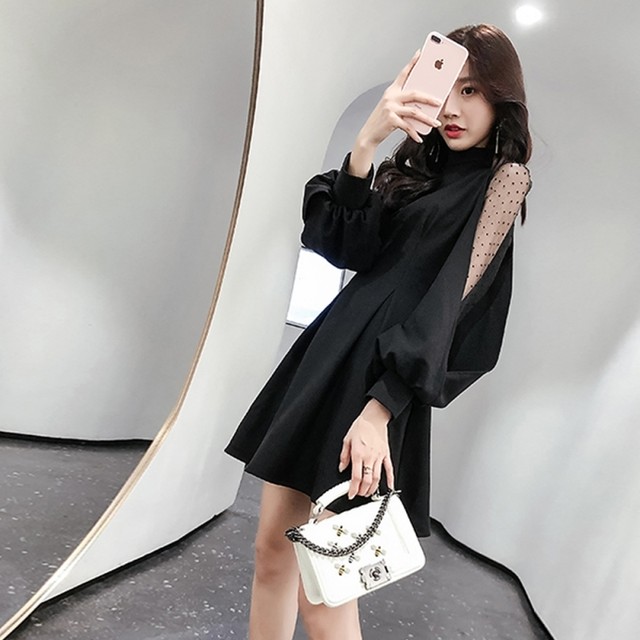 バックリボン袖オーガンジーワンピース 3colors Akka