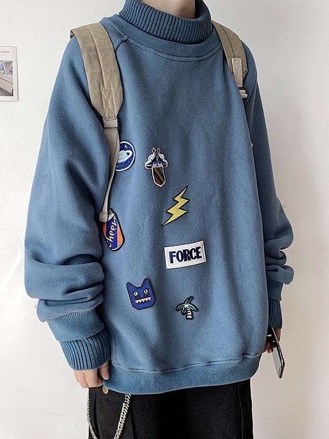 韓国メンズファッション カジュアル フロント デザイン プリント トレーナー トップス 送料無料 韓国メンズ服 流行プチプラ韓国メンズファッション新作通販 Buy The World