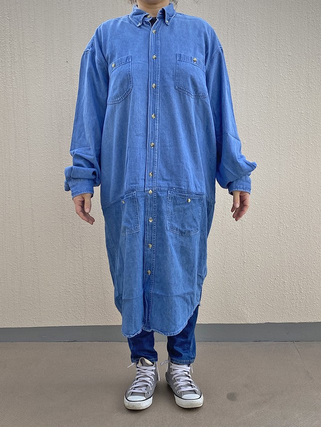 再入荷 リメイク ドッキングデニムシャツワンピース Rere