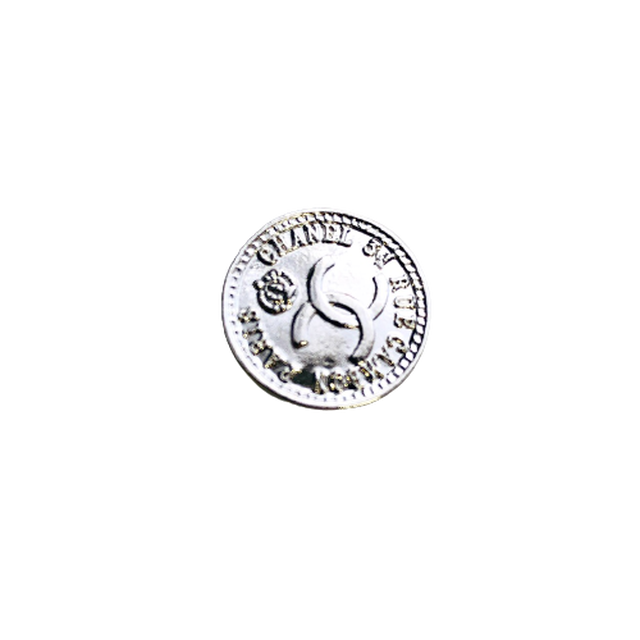 Last One Sale アンティークシルバー ロゴ ココマーク ボタン 16mm Annvintage
