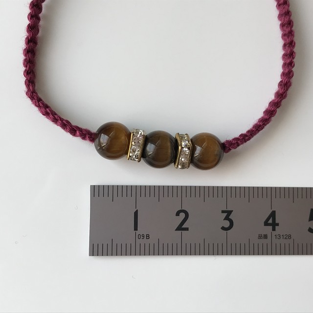 タイガーアイ ロンデル 大人かわいい平編みブレスレット Original Handmade Accessories Petit Felice