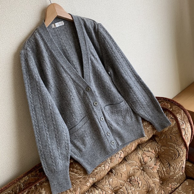 レトロヴィンテージ古着80s ワールド ラム混ニットカーディガン Roinaz Used Salon