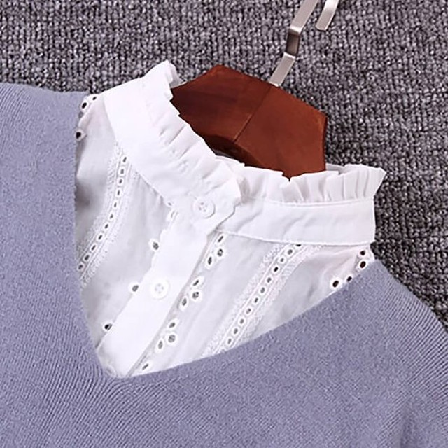 つけ襟 付け襟 レース フリル ハイネック 可愛い レディース シャツ ツケエリ ホワイト ブラック 女性 かわいい エリ 襟 スタンドカラー 456a3 A B