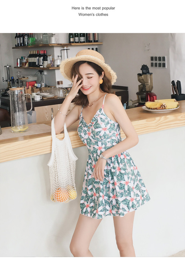 おすすめ 夏物 水着 ワンピース 花柄 フラワー レトロ 可愛い 体型カバー ビーチ リゾート プール 海 Magnifique