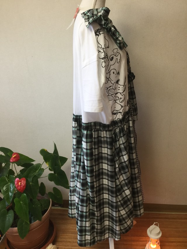 古着リメイクワンピース チェック Nest