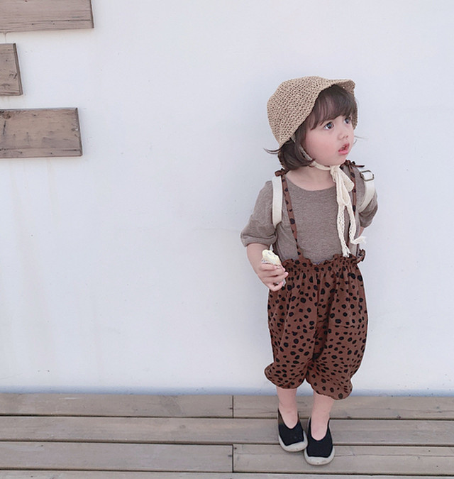 パンツ ヒョウ柄 レオパード柄 アニマル柄 アニマルプリント アニマル サロペット サスペンダー付き サスペンダー サルエルパンツ カバーオール 個性的 豹柄 レオパード 2way 女の子 男の子 子供服 子供 ユニセックス 人気 ゆったり ロング丈 春夏 春 夏 新作 トレンド お