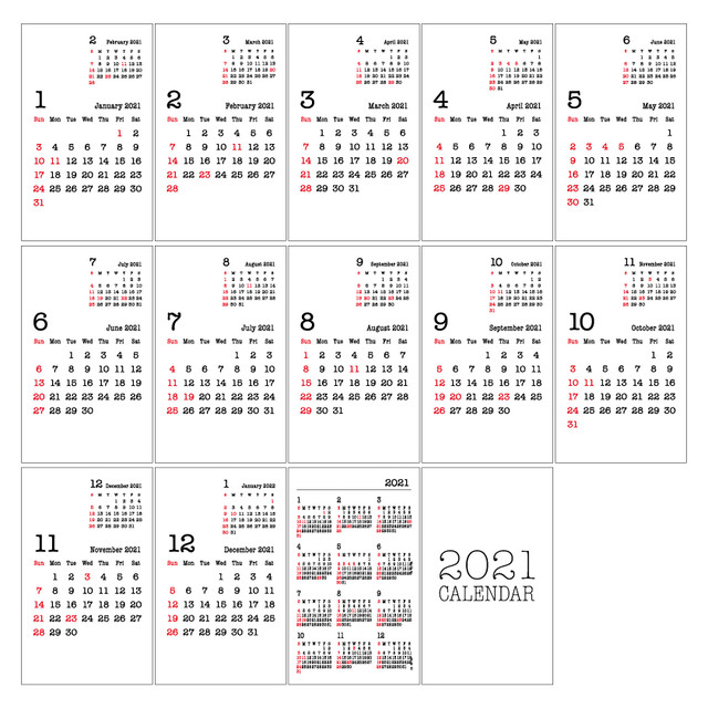 カードサイズミニカレンダー Type A 21年度 Ssstripes