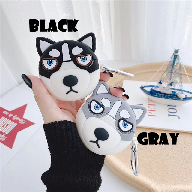 注文商品 Cute Cartoon Husky 3d Soft Silicon Airpods Proケース Gray Airpods1 2 Pro Iphone Ipad Apple Pencil Watchケース Mintcherry