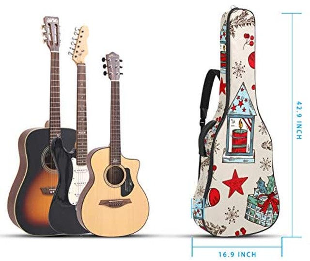Jpcs Carrozza ギターケース ソフト クリスマス 雪柄 プレゼント ギグバッグ アコースティックギターケース 手提げ リュック型 Az Japan Classic Store