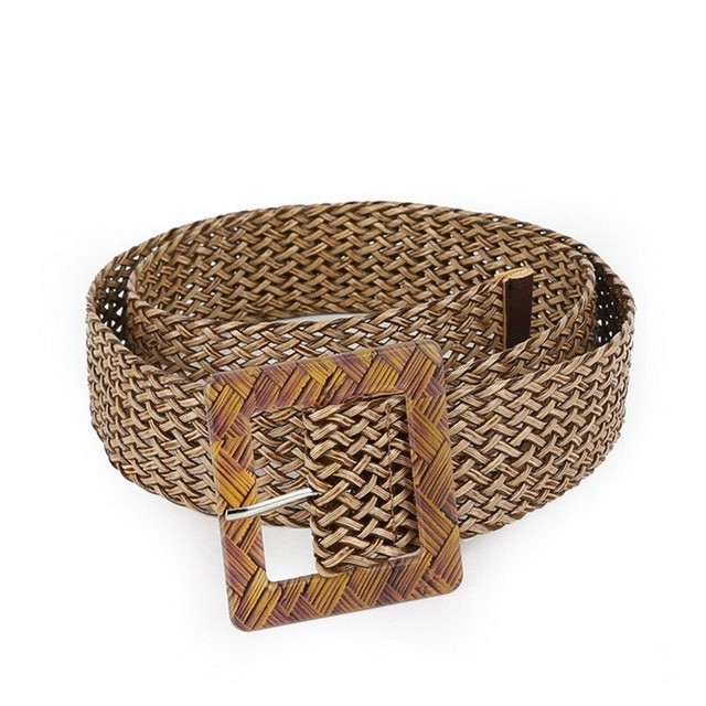 ベルト バックル ストロー素材 ワンピース ウェストベルト わらベルト California Express