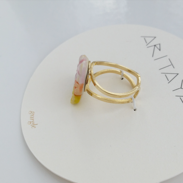 ガーグル 有田焼 Aritayaki 花 Heaven S Flower リング パステルカラー 指輪 フリーサイズ 送料無料 京都のかわいい雑貨屋さん ミハスピトゥー Mijaspittoo