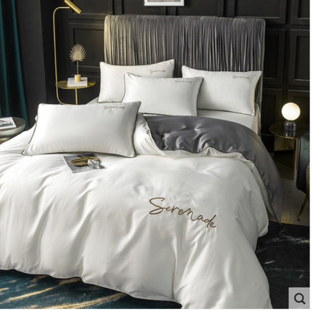 シルク製 羽毛布団カバー４セット 布団カバー シーツ 枕カバー2枚 布団カバーサイズ 0x230cm 生活雑貨と寝具のお店 Sideofurlife