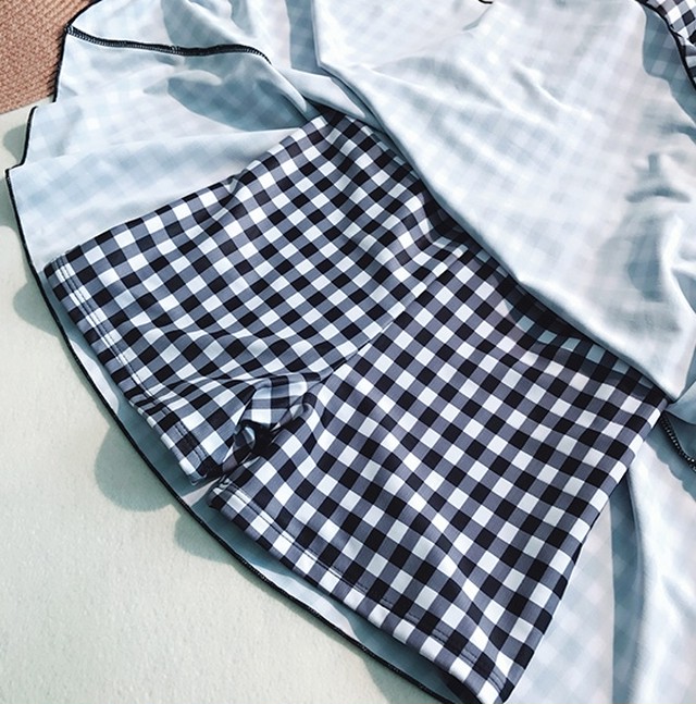 水着 ワンピース チェック柄 大きいサイズ 可愛い 体型カバー 1090 Sweet Swimming Girl