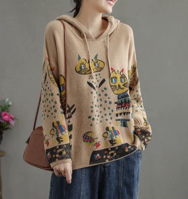 猫のイラストがかわいいパーカーセーター 猫グッズ 猫雑貨通販 にゃん処