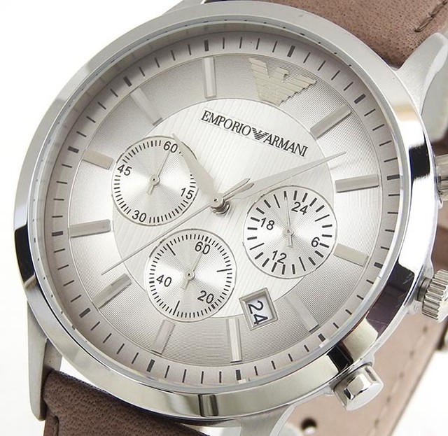 クラシック ブラウンレザー クロノグラフ Ar2471 メンズ腕時計 エンポリオアルマーニ Globaly Watch グローバリー ウォッチ メンズ レディース ブランド腕時計 アルマーニ