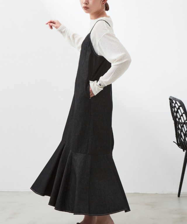 デニムキャミワンピース Blk Aunt Marie S