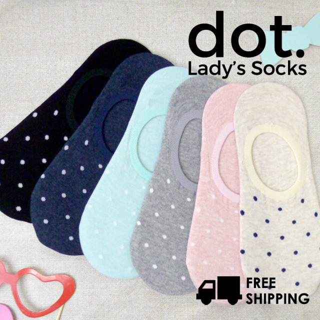 脱げない フットカバー ソックス レディース ドット 水玉 デザイン 浅履きタイプでスニーカーから見えない おしゃれな 靴下 フォトジェニックな足元に Luxzunderwear