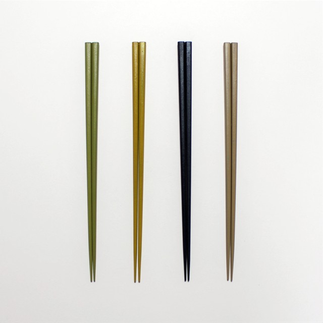 Ishiko 石粉塗り 箸 紺 黄 白 緑 さぬきうるし Sinra