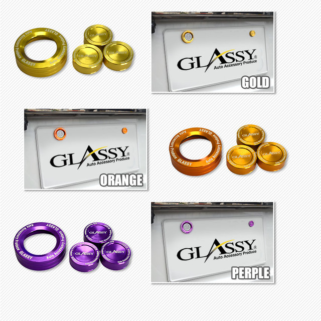 ライセンスプレート 封印 ボルトキャップ フルカバーver 2 アルマイトver Car Parts Glassy
