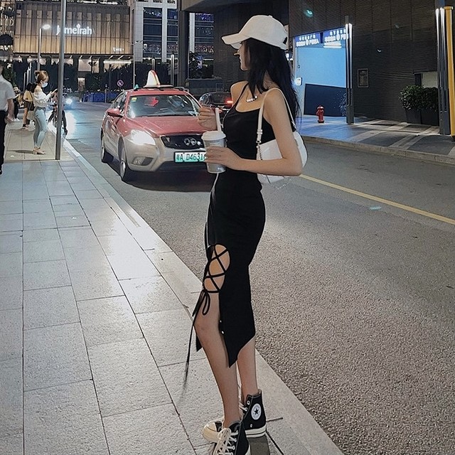 side ribbon camisole dress