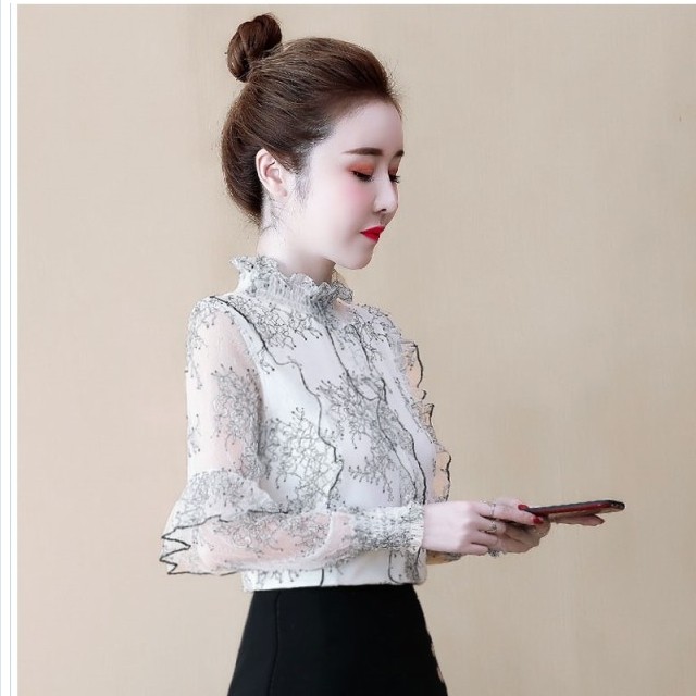 大きいサイズ レディース トップス 半袖 夏新作 大きいサイズ レディース トップス ブラウス 総レースハイネックブラウス 半袖ブラウス Basecamp49