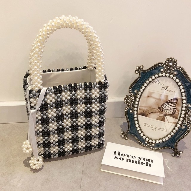 【再入荷】モノトーンパールバッグ