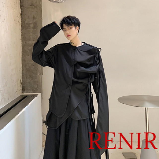 Renir レニール 支払い後20日以内に発送 メンズ トップス モード系 個性的 変形 アシンメトリー Renir レニール メンズファッション レディースファッション