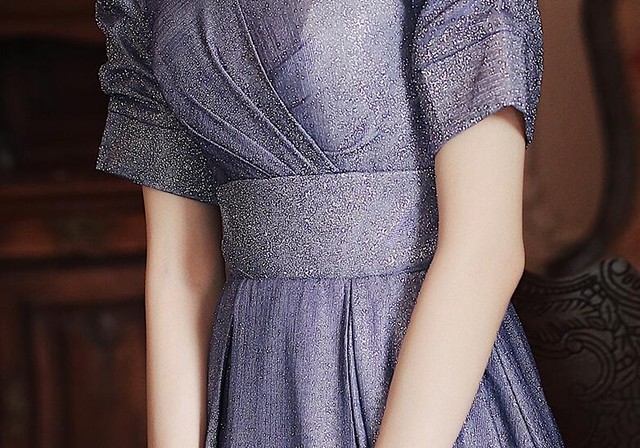 美品 パーティードレス 青 グラデーション プリンセスライン エレガント ロングドレス 2次会 披露宴 Cinderelladress