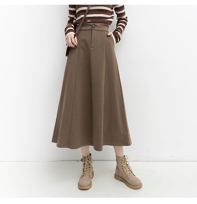 〈カフェシリーズ〉ウールAラインスカート【wool A-line skirt】