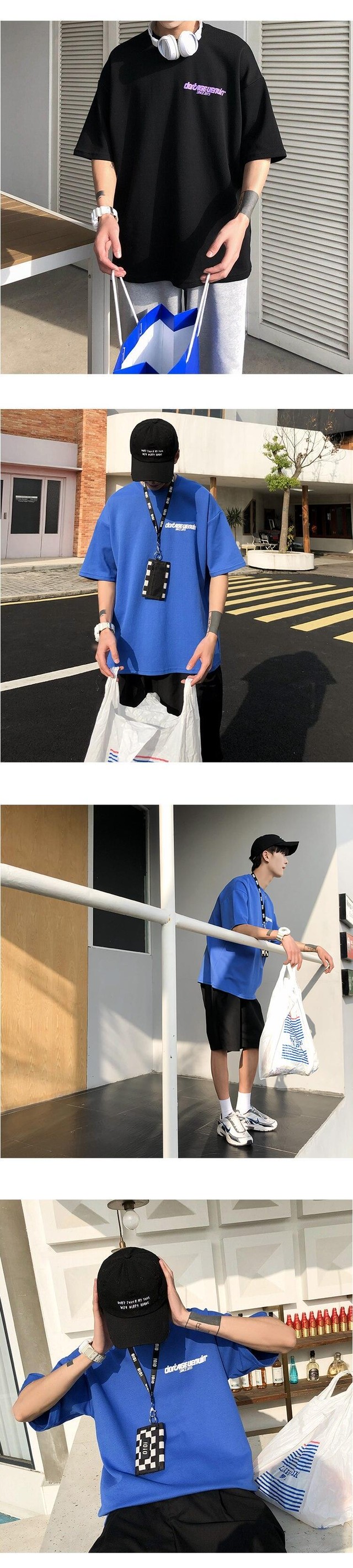 Lappsterメンズ6色グラフィックtシャツ原宿夏メンズストリートヒップホップtシャツのコットンtシャツ かわいい サマー 夏物 Lappster公式ストア Efect