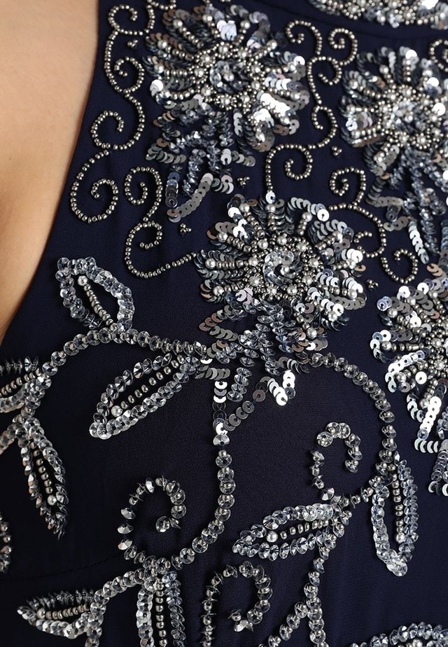 ビーズ刺繍アメリカンスリーブロングドレス 0077 Serce セルツェ