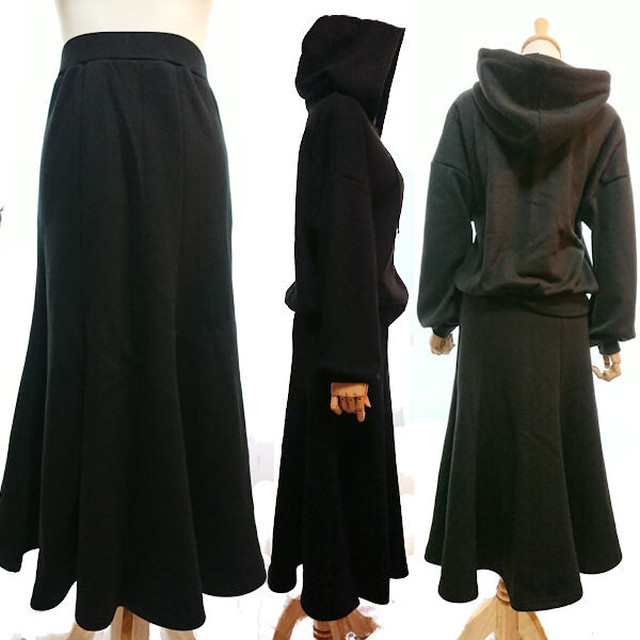 セットアップ ゆるbigパーカー マーメイドロングスカート スウェット