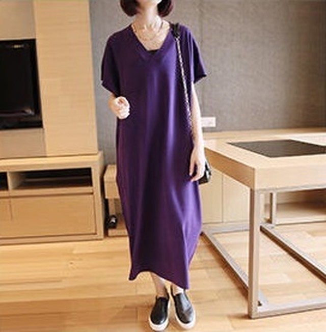 不定 コンサルタント 負 紫 ワンピース ロング Famouschihuahua Net