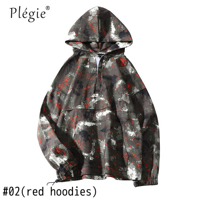 プレジー迷彩ジャケットメンズカップルパーカー長袖プルオーバーフード