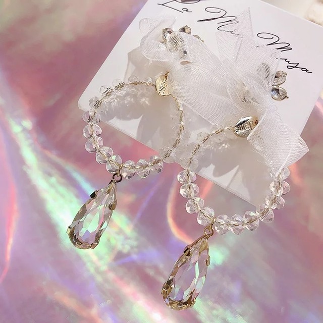 お取り寄せ商品 ピアス アクセサリー レディース キラキラ リボン ビジュー お洒落 原宿 ゆめかわいい パステル Candy Melts