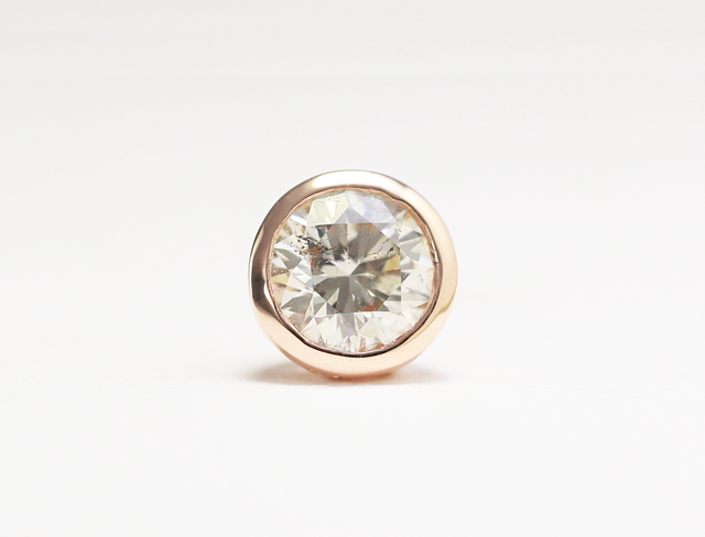 ◯ダイヤモンドパーチ◯天然ダイヤモンド〈シャンパンブラウンカラー〉◯0.34ct◯K18PG