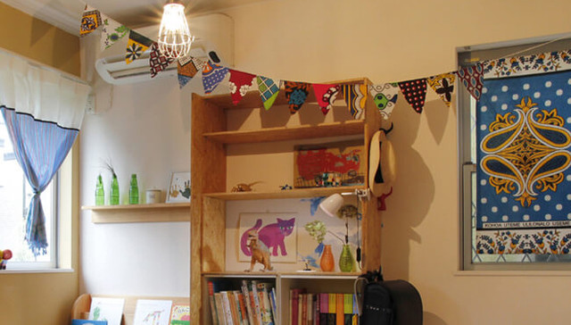 カンガのガーランド フラッグガーランド キャンプやお部屋の飾りに カンガ屋 Katikati カティカティ アフリカ布 カンガ 専門店