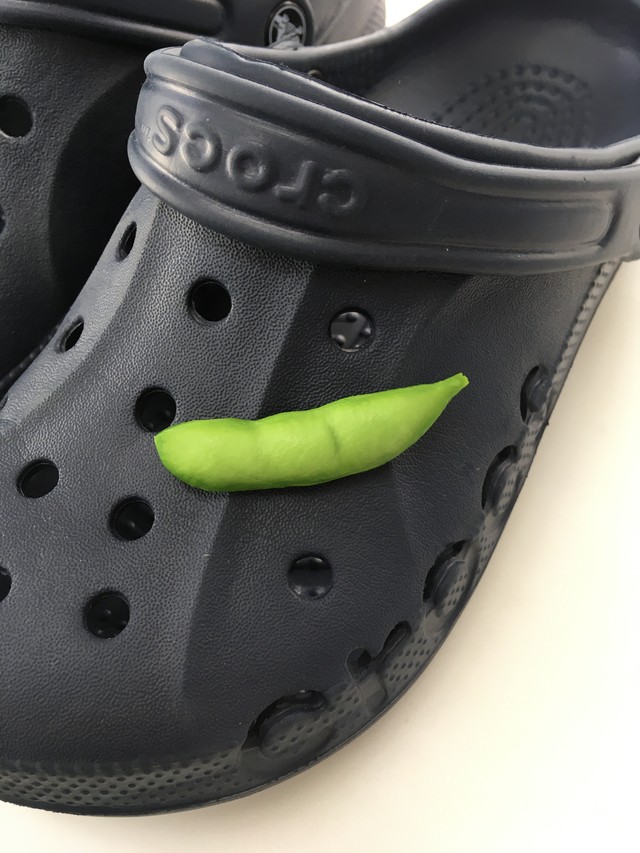 食品サンプル 靴紐アクセサリー クロックスアクセサリー 枝豆 Moguta