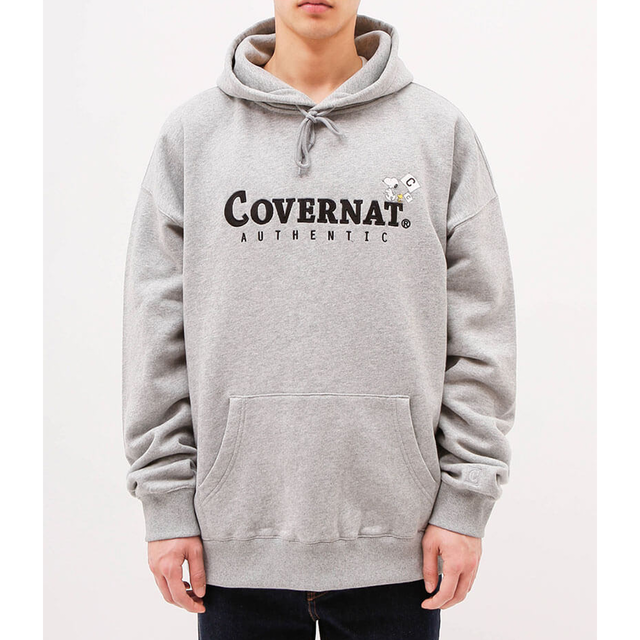 Covernat Covernat X Peanuts 70th Authentic Logo Hoodie Gray 正規品 韓国 ブランド パーカー Bonz 韓国ブランド 代行