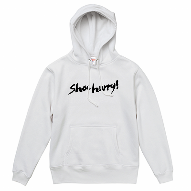 SHOEHURRY! HOODIE HEAVY WEIGHT|裏起毛厚手パーカー(ホワイト/ブラック)