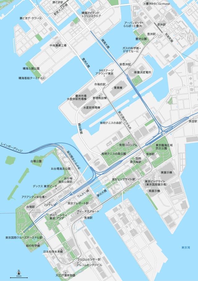 東京 豊洲 お台場 イラストレーターデータ Eps 地図素材をダウンロードにて販売するお店 今八商店