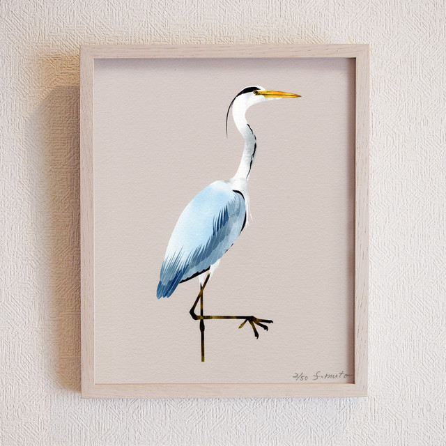 鳥 アオサギ イラスト Muto Fumiaki Artwork