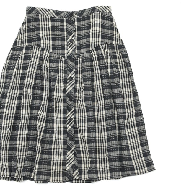 80s JACK WINTER cotton gauze check skirt