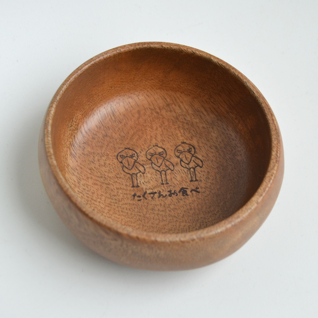 木製お菓子小皿「たくさんお食べ」★ハシビロコウ