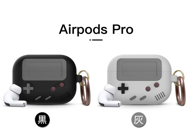 Airpods Pro ケース ゲームボーイ風 シリコン エアポッズプロ カバー カラビナ付き 防塵栓付き ゲーム機 Airpodspro Case かわいいairpodsケース Switchカバー Iphoneケース Airtagホルダー New I