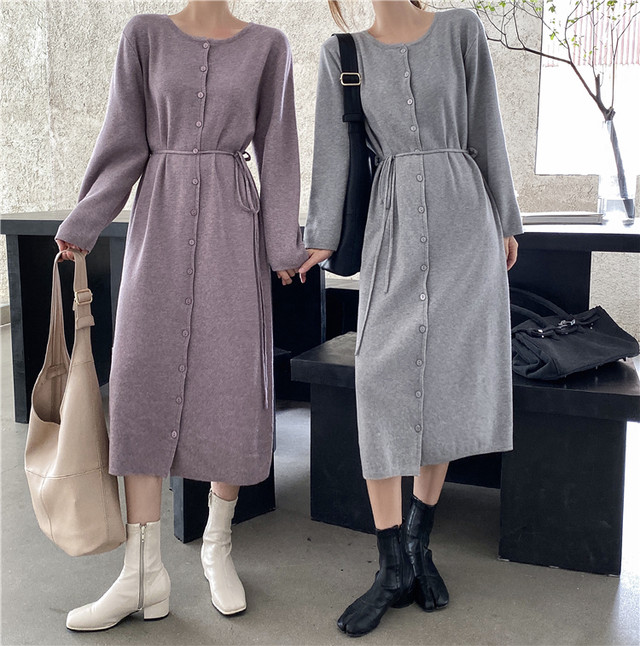〈カフェシリーズ〉カフェに行きたくなるニットワンピース