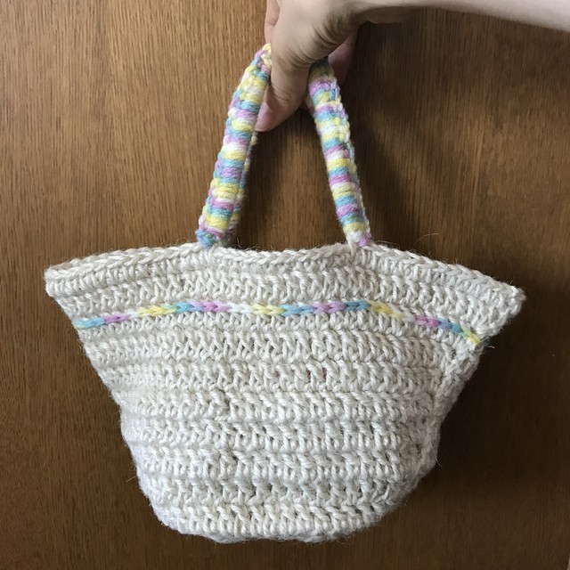 送料無料 麻紐 バッグ タッセル 付き トート マルシェバッグ ハンドメイド 手編み Ours Polaire