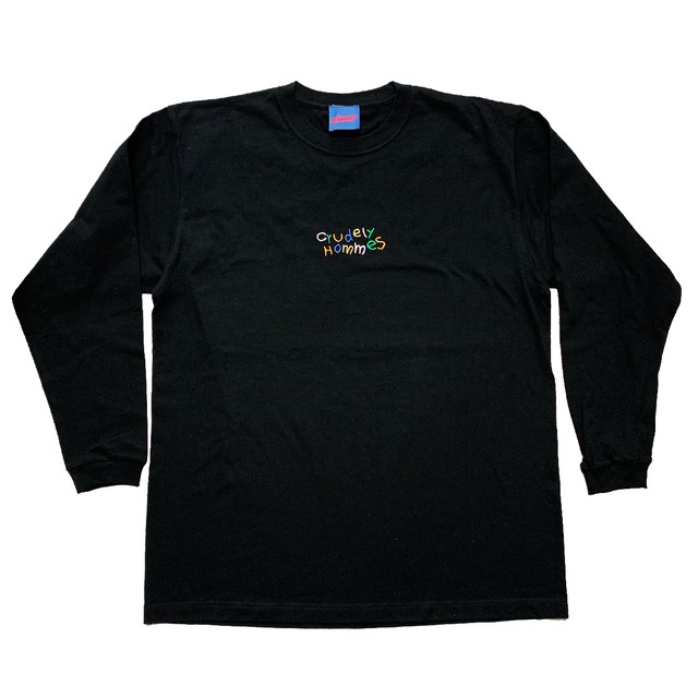 【Crudely Hommes】Rainbow Logo Embroidery Long Sleeve