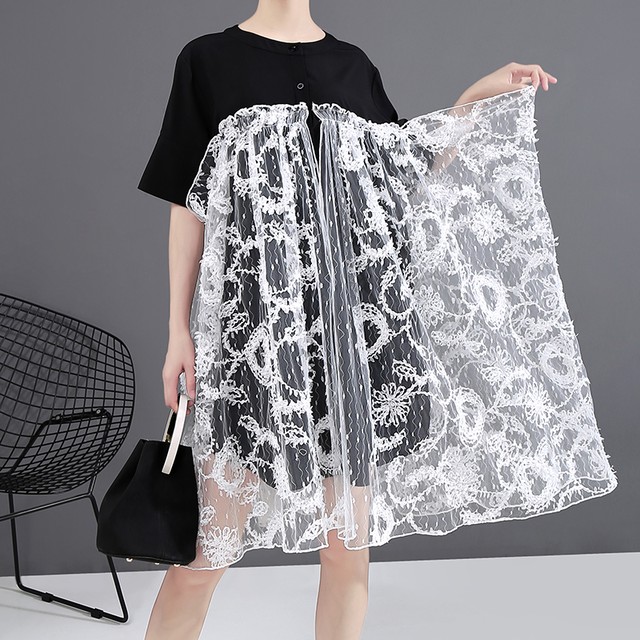 ワンピース レース 半袖 韓国ファッション レディース ドッキングワンピース ゆったりウエスト 大人カジュアル 大人可愛い 韓国レディースファッション通販 Stella Mococo ステラモココ ワンピース レース 半袖 韓国ファッション レディース ドッキングワンピース ゆったりウエスト 大人カジュアル 大人可愛い 韓国レディースファッション通販 Stella Mococo ステラモココ