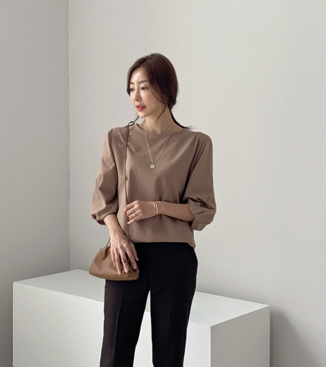 aw003 七分バルーン袖カットソー Dress Company